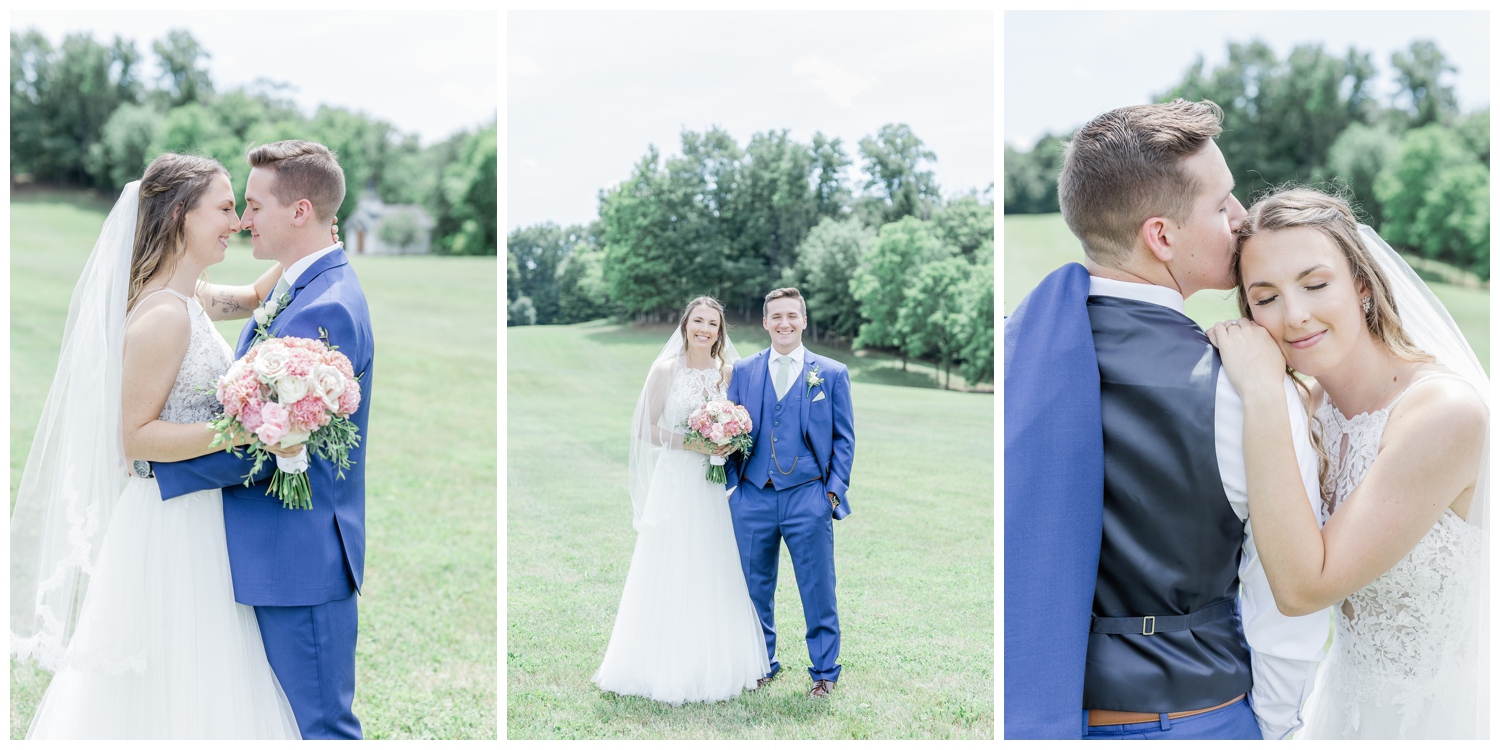 Light and airy portraits of a couple on their wedding day at an elegant barn venue in Vernon Center. 