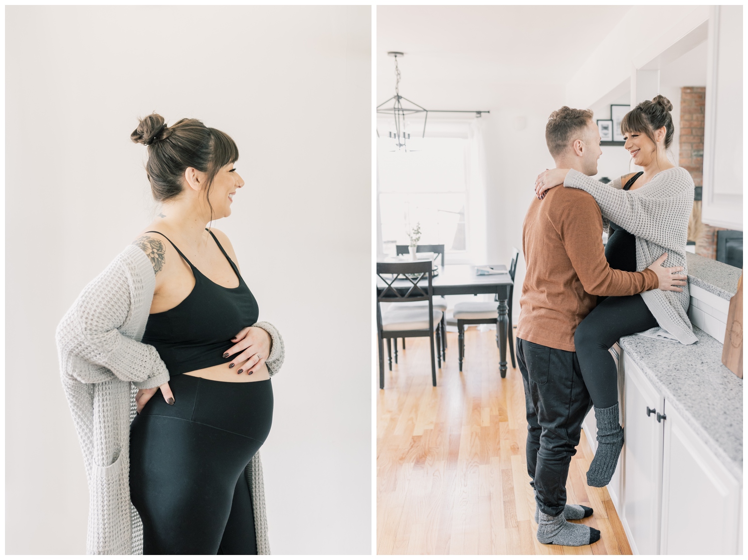 Natural and warm images of a Cozy Maternity Session in Schenectady, NY of new parents awaiting the arrival of their first son.
