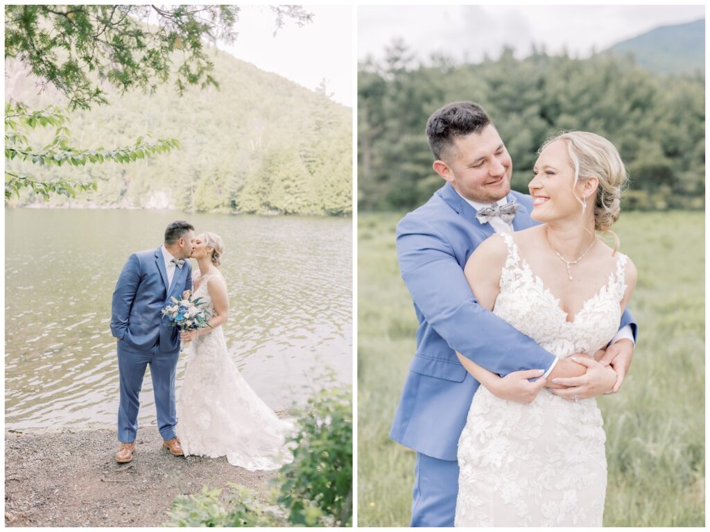 Bride and Groom eloping in Keene Valley near Lake Placid.
