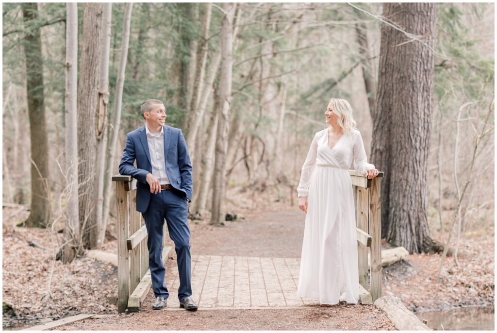 bride and groom outdoors during their lake placid elopement day