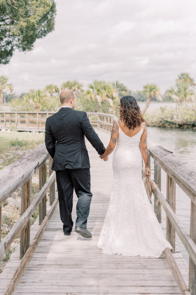 bride and groom kissing during their Crystal River Florida elopement