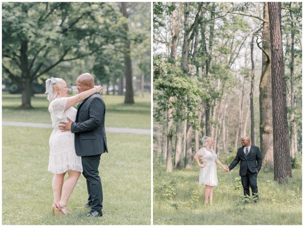 Saratoga State Park Intimate elopement with a biracial couple in the Spring.
