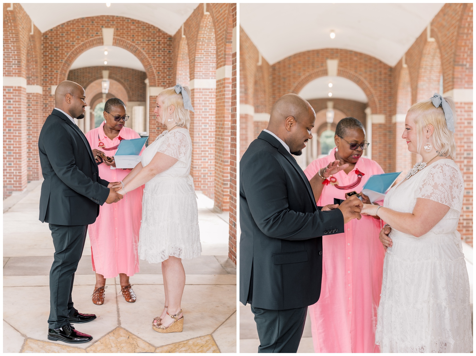 Micro wedding in Saratoga New York with a black Groom and a White Bride.
