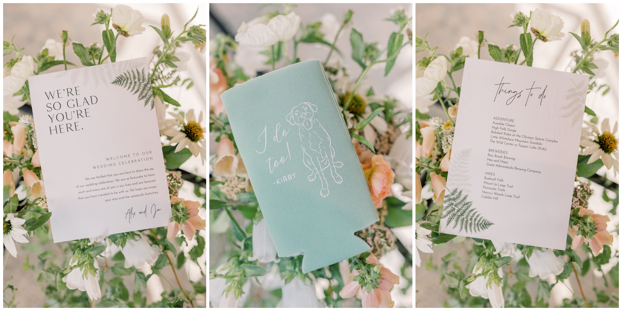 Elopement details and invitation.
