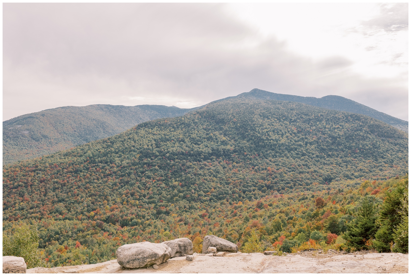 View from the summit of cobble lookout hiking trail in the Adirondacks