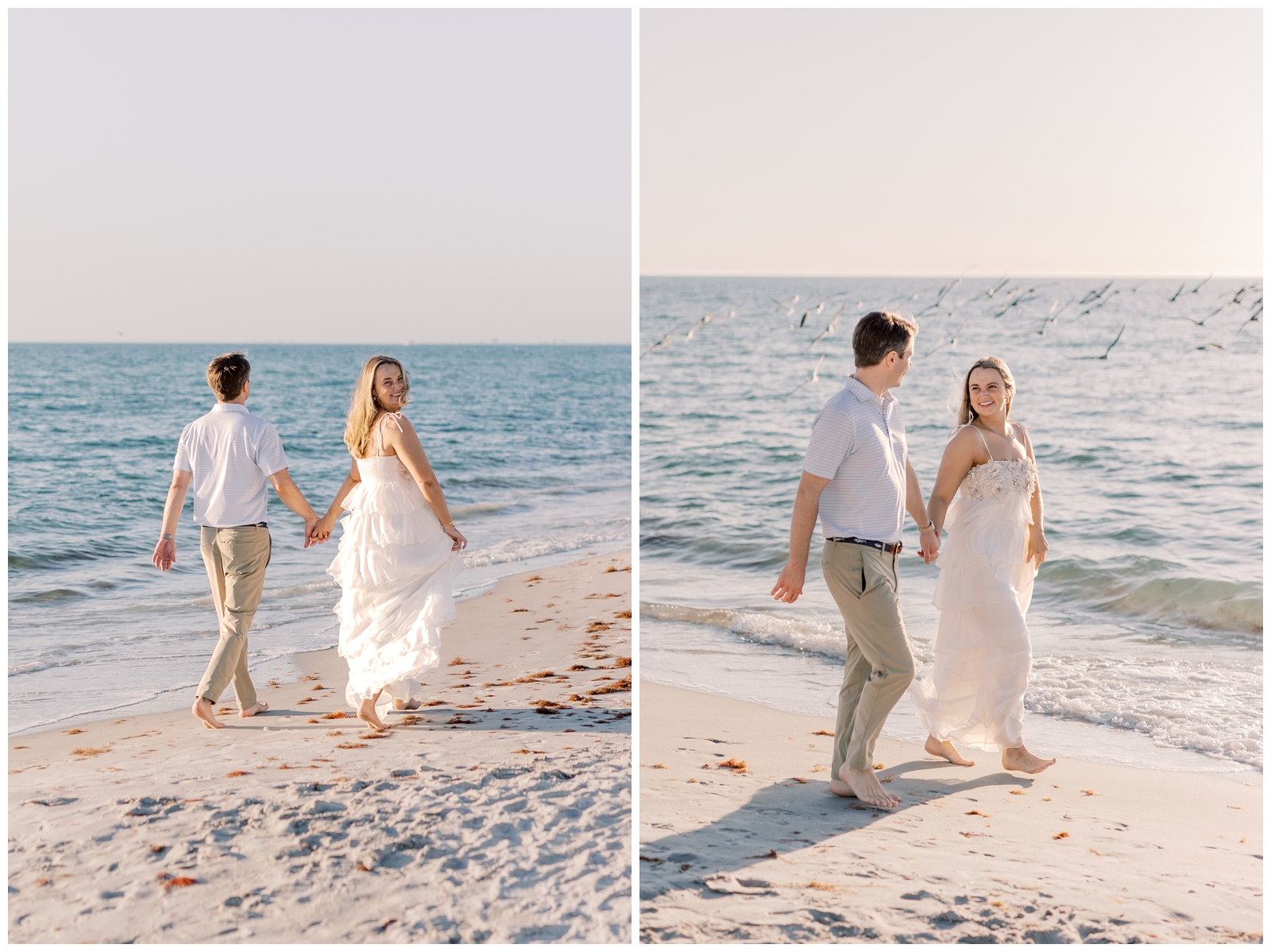 Beach portraits near Naples, Florida during sunset the night before an elopement.
