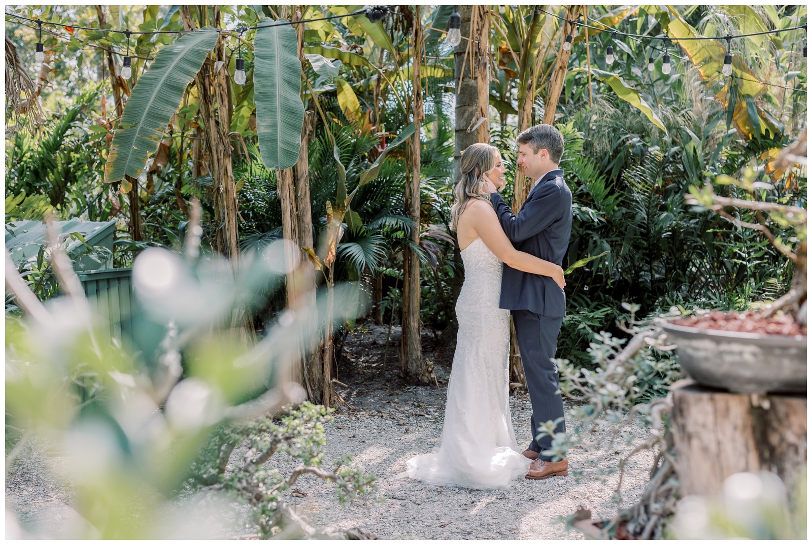 Elopement portraits at Wonder Gardens in Bonita Springs, Florida.
